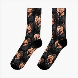 Hudson Williams and Connor Storrie from Heated Rivalry smiling Socks