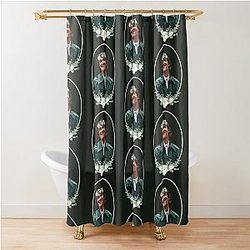 Green Flower Portrait Connor Storrie Shower Curtain