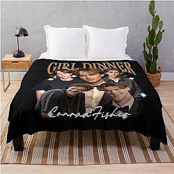 Vintage Conrad Fisher Girl Dinner Throw Blanket