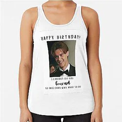 Happy Birthday Conrad Fisher Racerback Tank Top