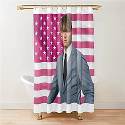 Conrad Fisher Pink Flag Shower Curtains