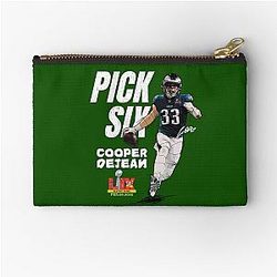2025 Super Bowl Pick Six Football Rookie Cooper DeJean 33 Celebrate Pouch
