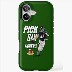 2025 Super Bowl Pick Six Football Rookie Cooper DeJean 33 Celebrate Tough Case