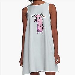 Happy Courage the Cowardly Dog A Line Dress