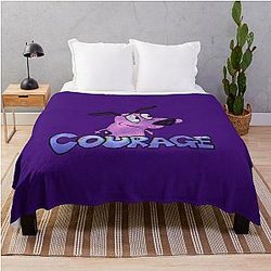Vintage Courage: The Cowardly Dog Throw Blanket