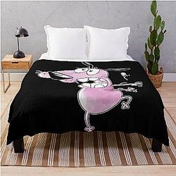 Courage the Cowardly Dog watercolor Throw Blanket