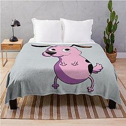 Happy Courage Cowardly Dog Throw Blanket