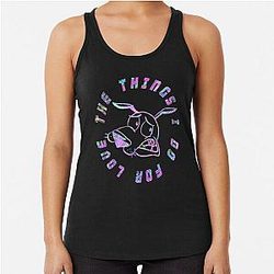 The Things I Do for Love The Cowardly Dog Slim Fit Racerback Tank Top