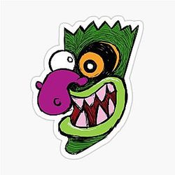 Courage the Cowardly Dog Mask Sticker