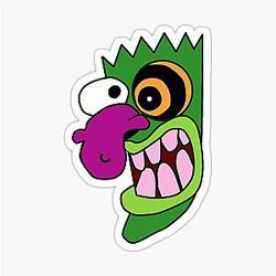 Eustace's mask Courage the dog Sticker