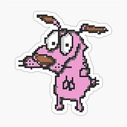 Courage the Cowardly Dog Pixel Art Sticker