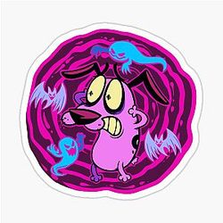 Courage the Cowardly Dog Bats and Ghosts Sticker
