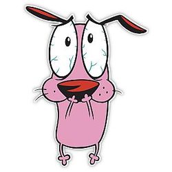 COURAGE THE COWARDLY DOG CARTOON decal 4" x 5"