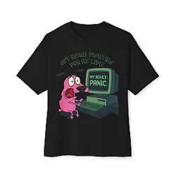 Cute Courage Computer Panic LA 0906 Courage The Cowardly Dog T-Shirts