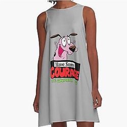 Have Some Courage The Cowardly Dog A-Line Dress