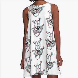 3D Courage the Cowardly Dog A Line Dress