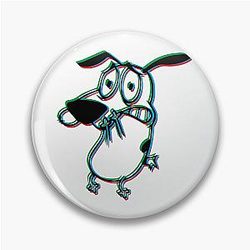 Courage the Cowardly Dog Cartoon Pin Badge