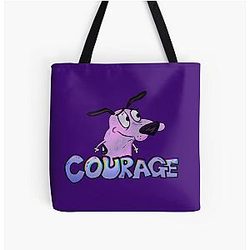 Vintage Cowardly Dog All Over Print Tote Bag