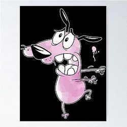 Courage the Cowardly Dog watercolor poster