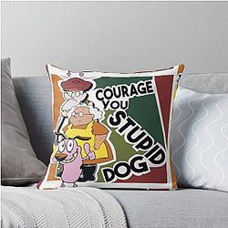 Courage the Cowardly Dog You Stupid Dog Throw Pillow