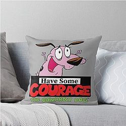Have Some Courage the Cowardly Dog Throw Pillow