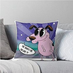 Courage the Cowardly Dog and What He Does for Love Throw Pillow