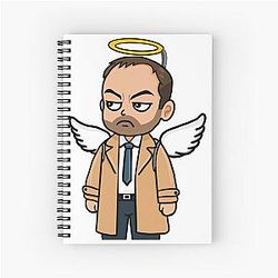 Father Crowley with Castiel Spiral Notebook