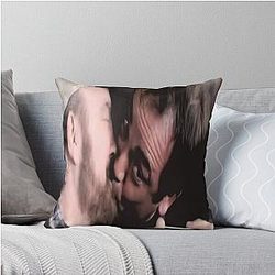Bobby Singer and Crowley Kissing Throw Pillow