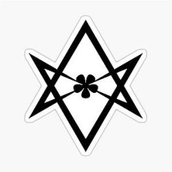 Aleister Crowley - DO WHAT THOU SHALT BE THE WHOLE OF THE LAW - Occult - Thelema (White On Black) Sticker