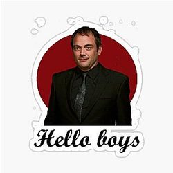 Hello Boys Crowley Supernatural Sticker