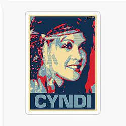 80s cyndi lauper pop art sticker