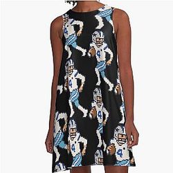 Dak Prescott Retro Quarterback Pixel Sprint Tshirt A-Line Dress