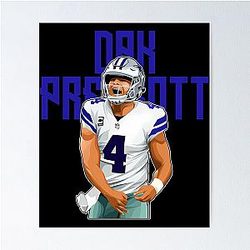 Dak Prescott Celebrates Touchdown Bold Poster