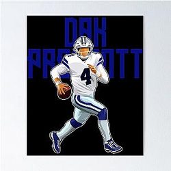 Dak Prescott Scrambles Bold Poster
