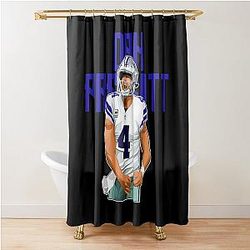 Dak Prescott Celebrates Touchdown Bold Shower Curtain