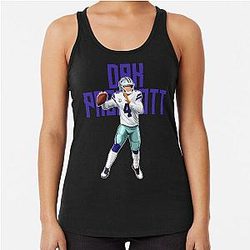 Dak Prescott Throwing for Touchdown Bold Racerback Tank Top