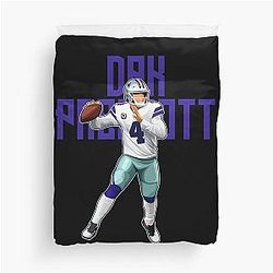 Dak Prescott Throws for Touchdown Bold Duvet Cover