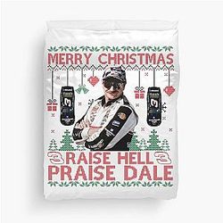 Dale Earnhardt Raise Hell Praise Dale SR Christmas Duvet Cover