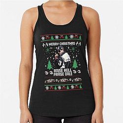 Merry Christmas Raise Hell Praise Dale Earnhardt Racerback Tank Top