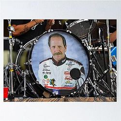 Dale Earnhardt Photo on a Bass Drum - Poster