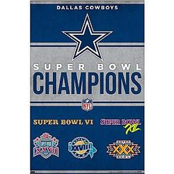 NFL Dallas Cowboys Champions Wall Poster, 34x 22.4" Unframed Version