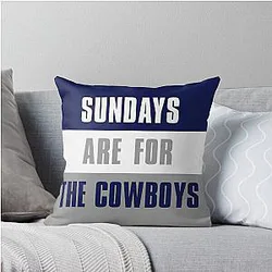 Sundays are for the Cowboys, Dallas Cowboys Throw Pillow