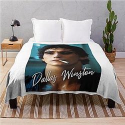 Mens Womens Dallas The Outsiders 80s Movie Graphic Tee All Sizes Colors Throw Blanket