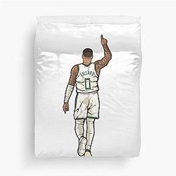 Damian Lillard Pointing Up Celebration Duvet Cover