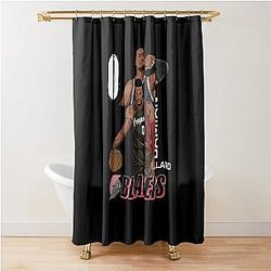 Damian Lillard Portland Trail Blazers Vector Art - Dame Time Shower Curtain