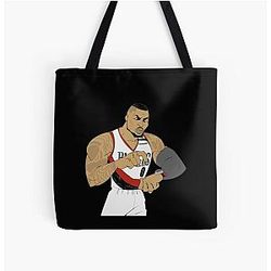Dame Time - Damian Lillard Three All Over Print Tote Bag