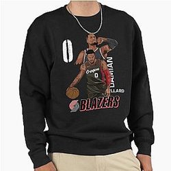Damian Lillard Portland Blazers Vector Art Dame Time Sweatshirt
