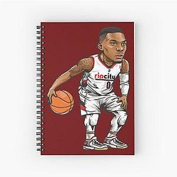 Damian Lillard Art Chibi Spiral Notebook