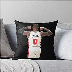 Damian Lillard Basketball Three Point Throw Pillow