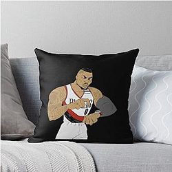 Damian Lillard Three Throw Pillow